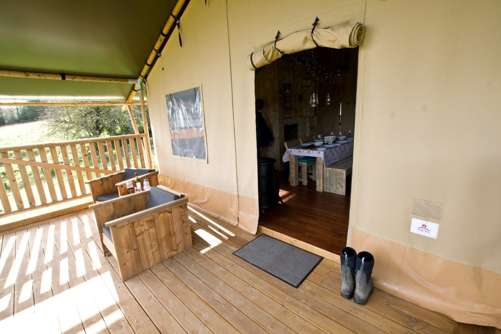 Verandah of safari tent