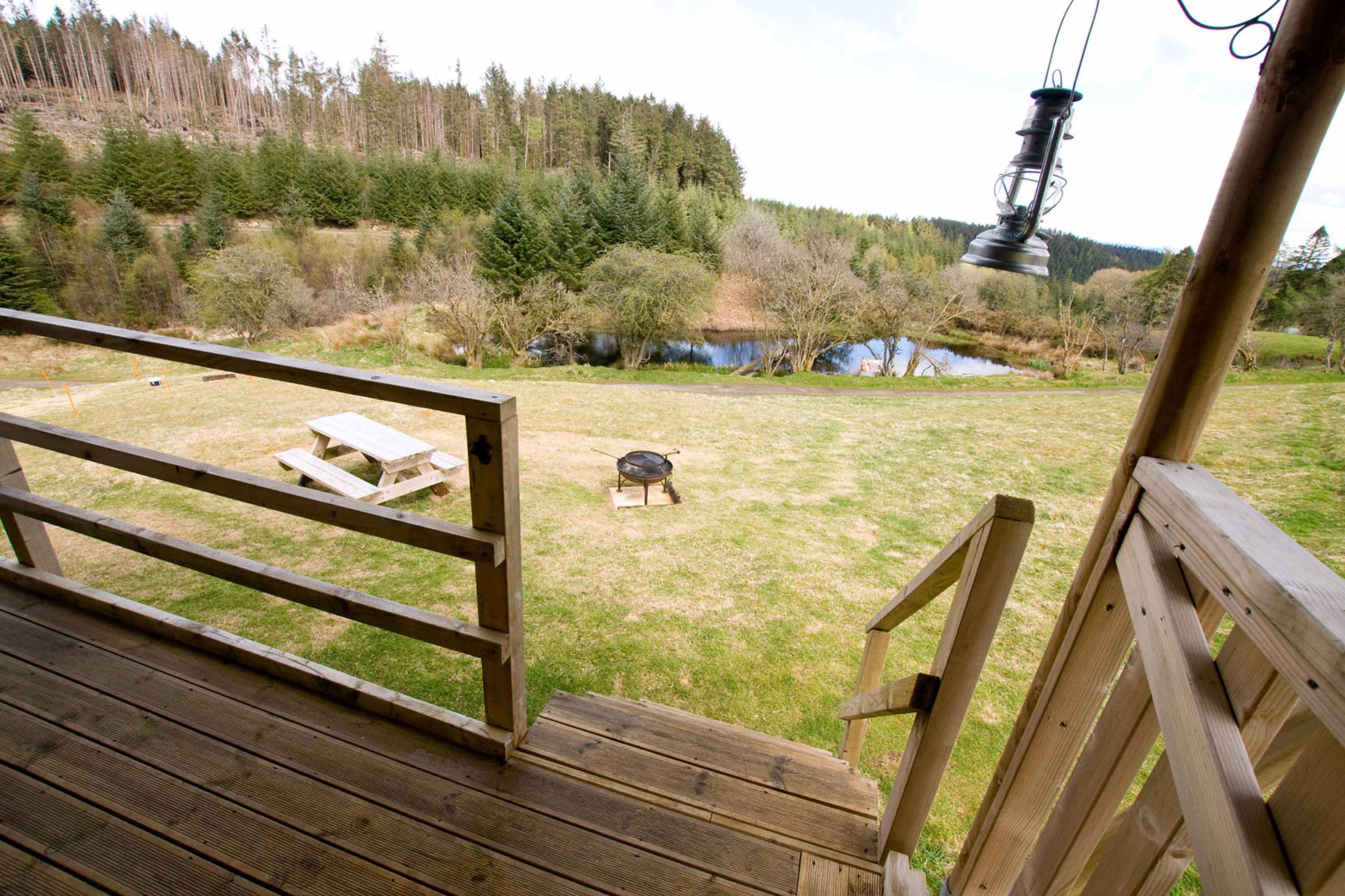 View from safari tent to pond